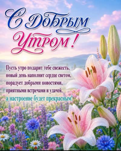 Доброе утро - пой вместе с днём! Открытка с добрым утром с кружкой капучино и круассаном