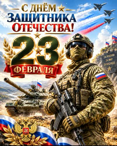 С 23 февраля Перейти к подборке открыток к 23 Февраля: военная символика, техника, поздравления для мужчин