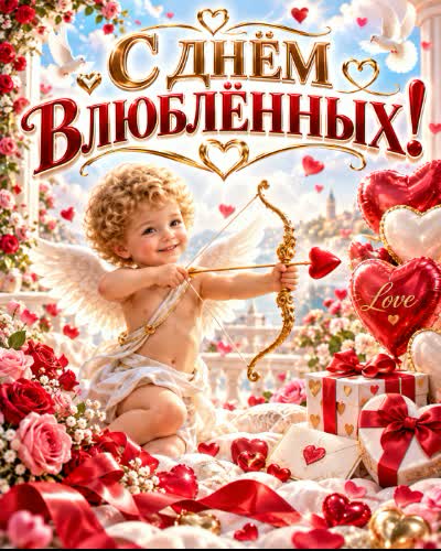 С 14 февраля - днём влюблённых открытки с 14 февраля - днем влюбленных