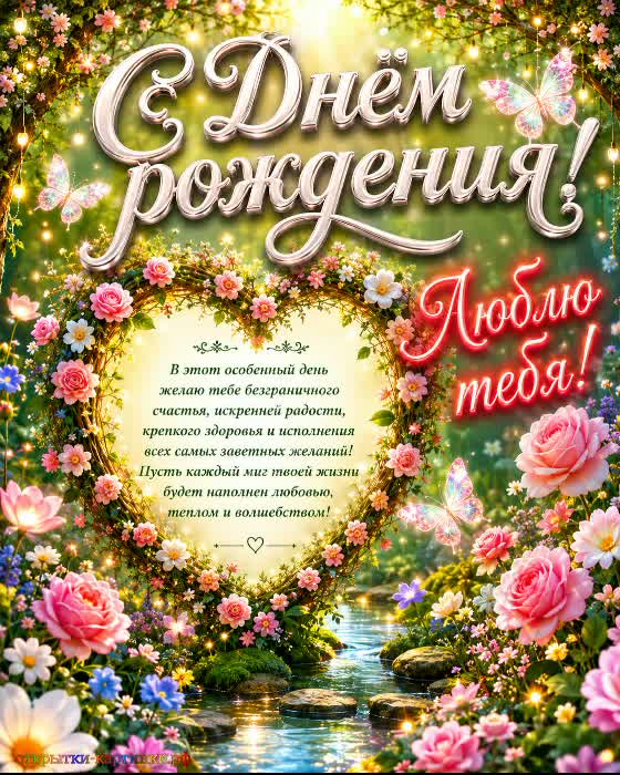 Открытка с Днём рождения мечтательнице открытка с днем рождения девушке с цветами и поздравлением