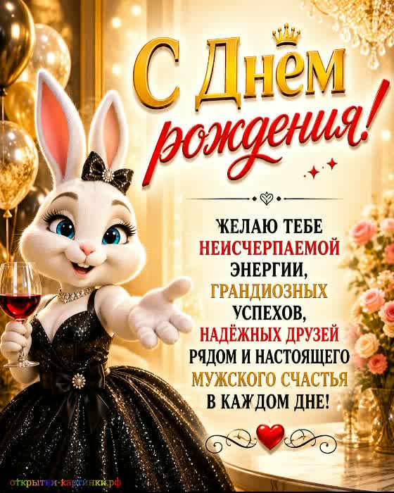 С Днём рождения - к новым вершинам! открытка с днем рождения мужчине с красивой девочкой зайкой