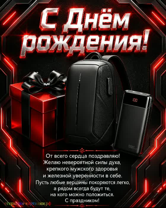 С днём рождения - душевного уюта! открытка с днем рождения с пожеланием и современными молодежными подарками