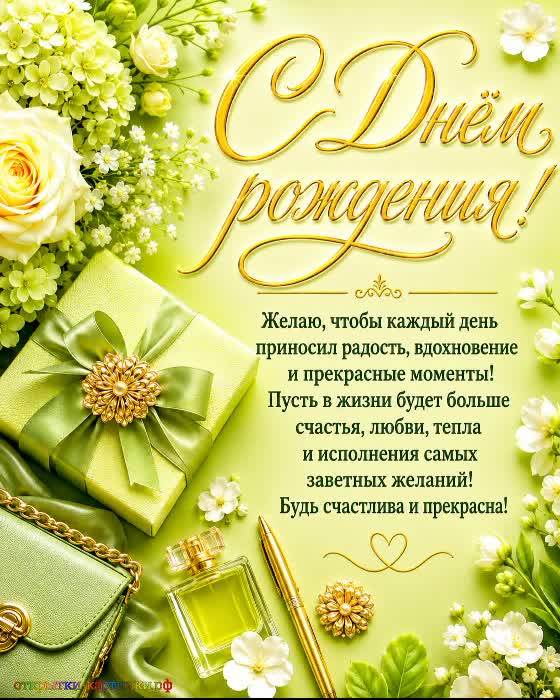 Спокойствия и гармонии - пусть день будет таким же умиротворяющим! открытка с днем рождения женщине с оригинальными подарочными коробками